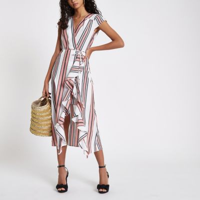 river island stripe midi dress
