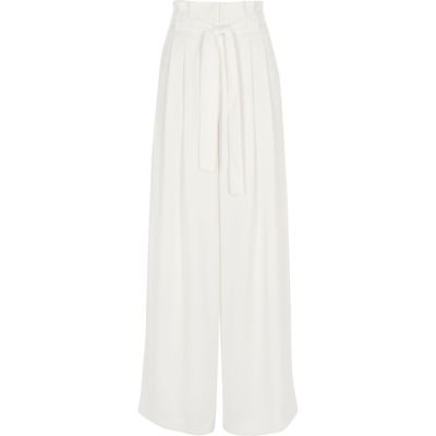White Wide Leg Trousers
