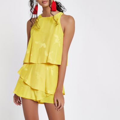 river island tiered frill playsuit