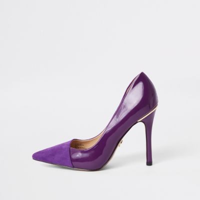 Purple fold front court shoes