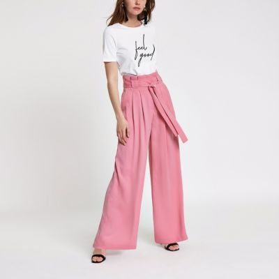 Pink Wide Leg Trousers
