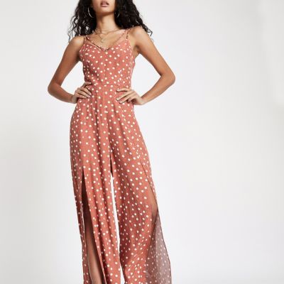 river island spot jumpsuit