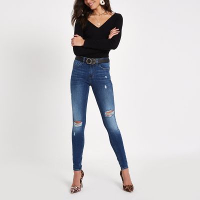 Blue Amelie super skinny ripped jeans