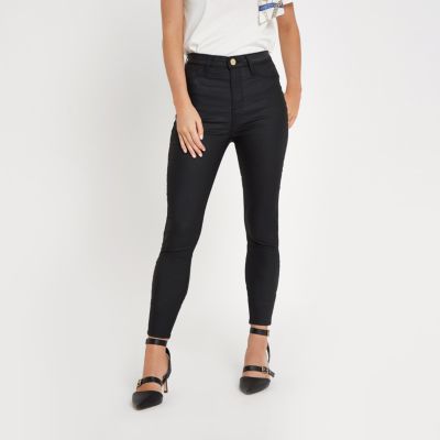 black coated jeans womens