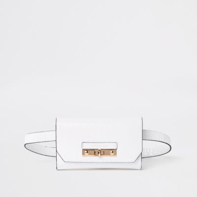 river island white bum bag