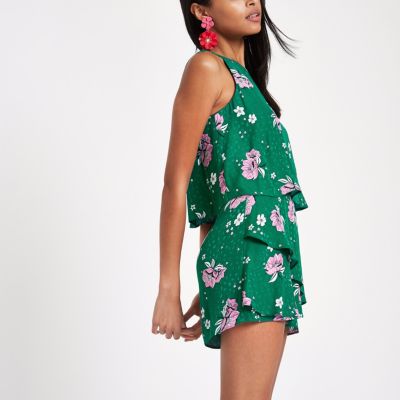 river island tiered frill playsuit