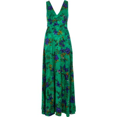 river island green maxi dress