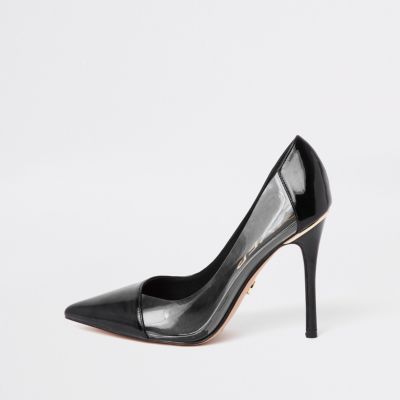 Black perspex side court shoes