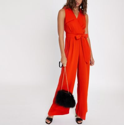 river island orange jumpsuit