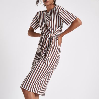 river island stripe midi dress