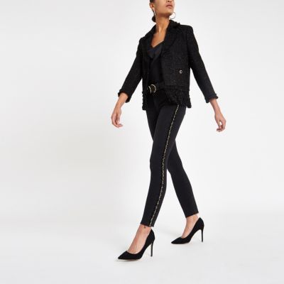 Black Amelie embellished mid rise skinny jean
