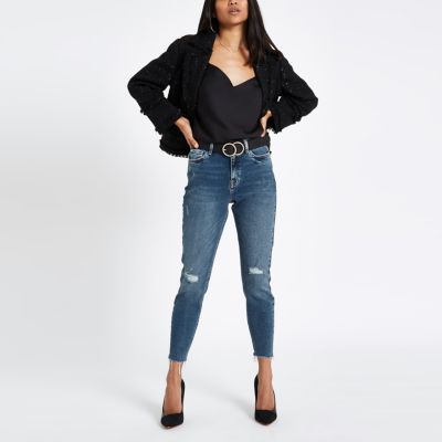 river island black skinny jeans