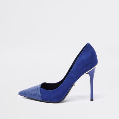 Bright blue croc wrap around court shoes