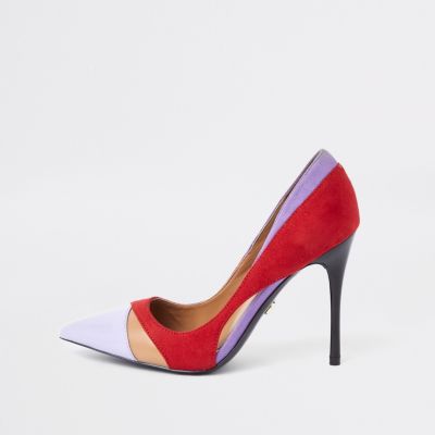 Light purple colour block court shoes