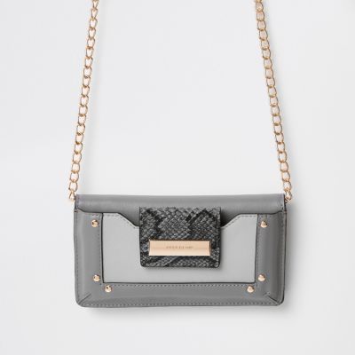 Dark grey purse cross body bag