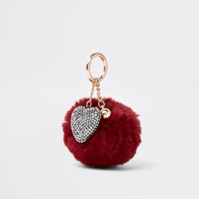 pom fur red faux pom heart Dark keyring faux fur pom Keyrings red pom charm pom fur red faux pom heart Dark keyring faux fur pom Keyrings red pom charm