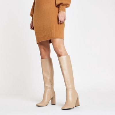 cream thigh boots