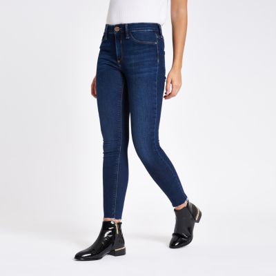 bright blue molly mid rise jeggings
