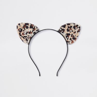 Brown leopard print cats ears headband - Hair Accessories - Accessories ...