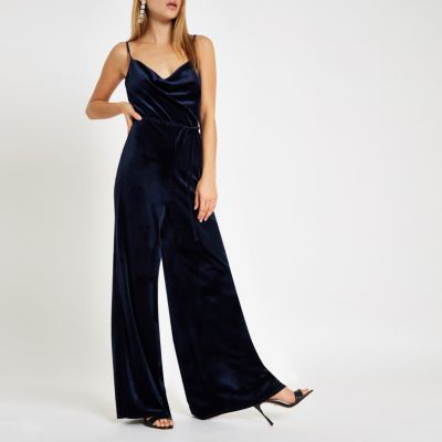 river island velvet jumpsuit