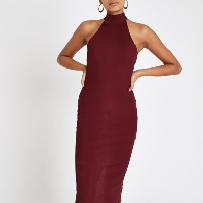 red halter neck dress uk