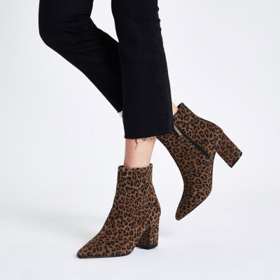leopard print ankle boots river island