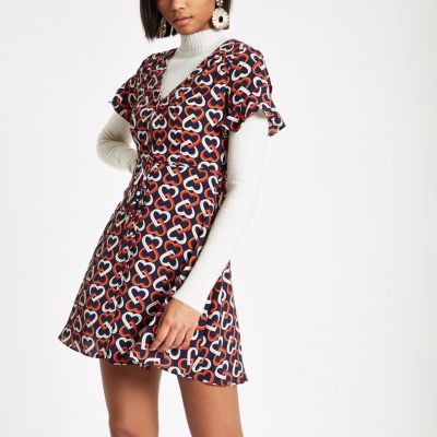 river island heart print dress
