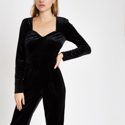 river island velvet jumpsuit