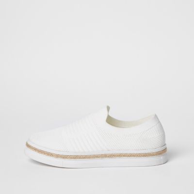 ladies white slip on trainers
