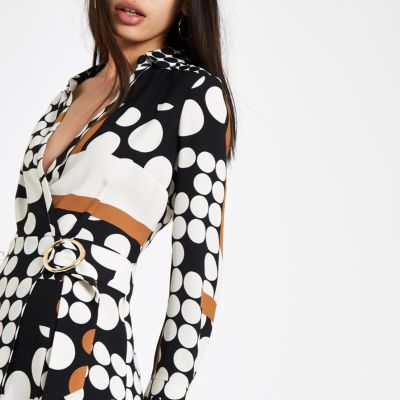 river island spot playsuit