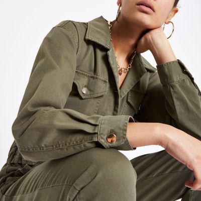 river island khaki jumpsuit