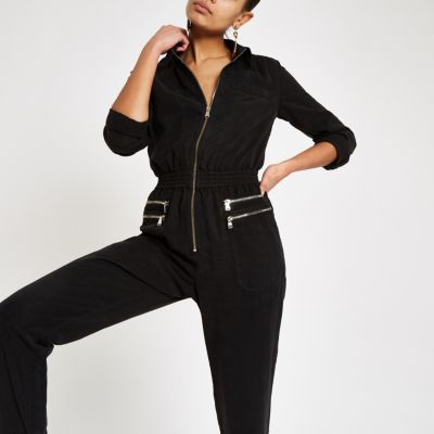 river island black jumpsuit sale