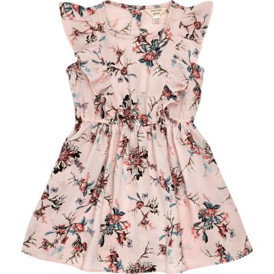 Mini girls pink floral ruffle dress - baby girls dresses - mini girls ...