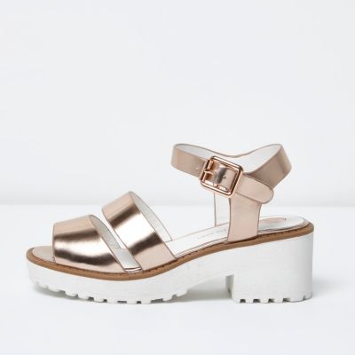 gold chunky sandals