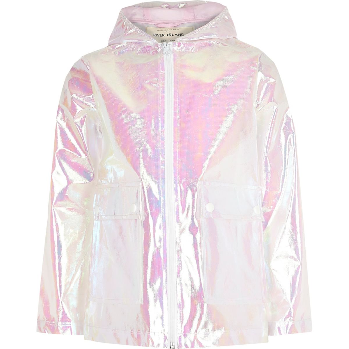Girls white iridescent rain mac - Jackets - Coats & Jackets - girls