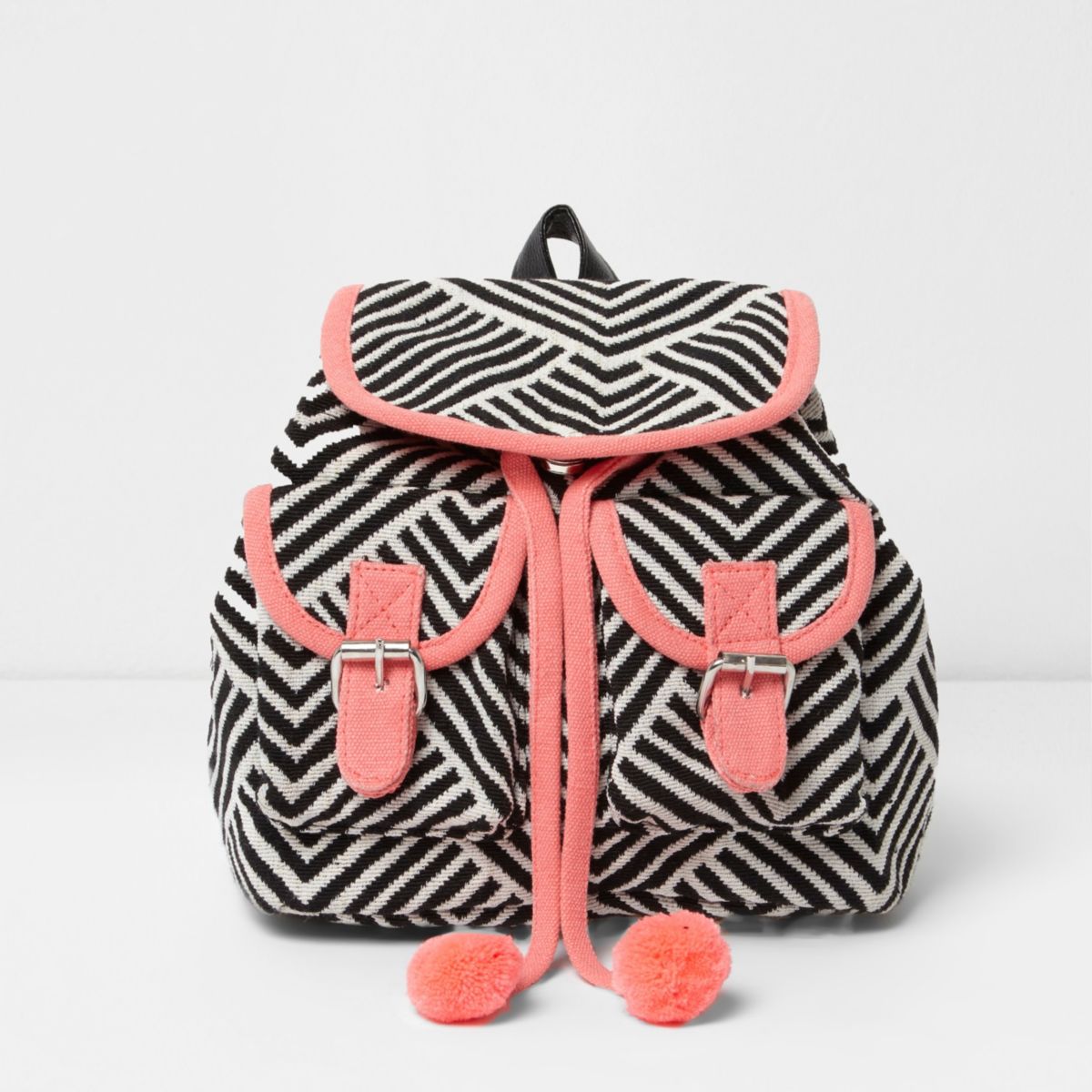 pink striped backpack