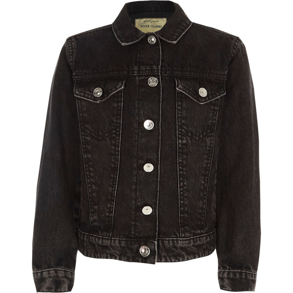 Girls washed black denim jacket - Denim - Sale - girls