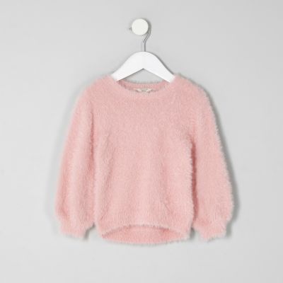 pink fluffy pullover