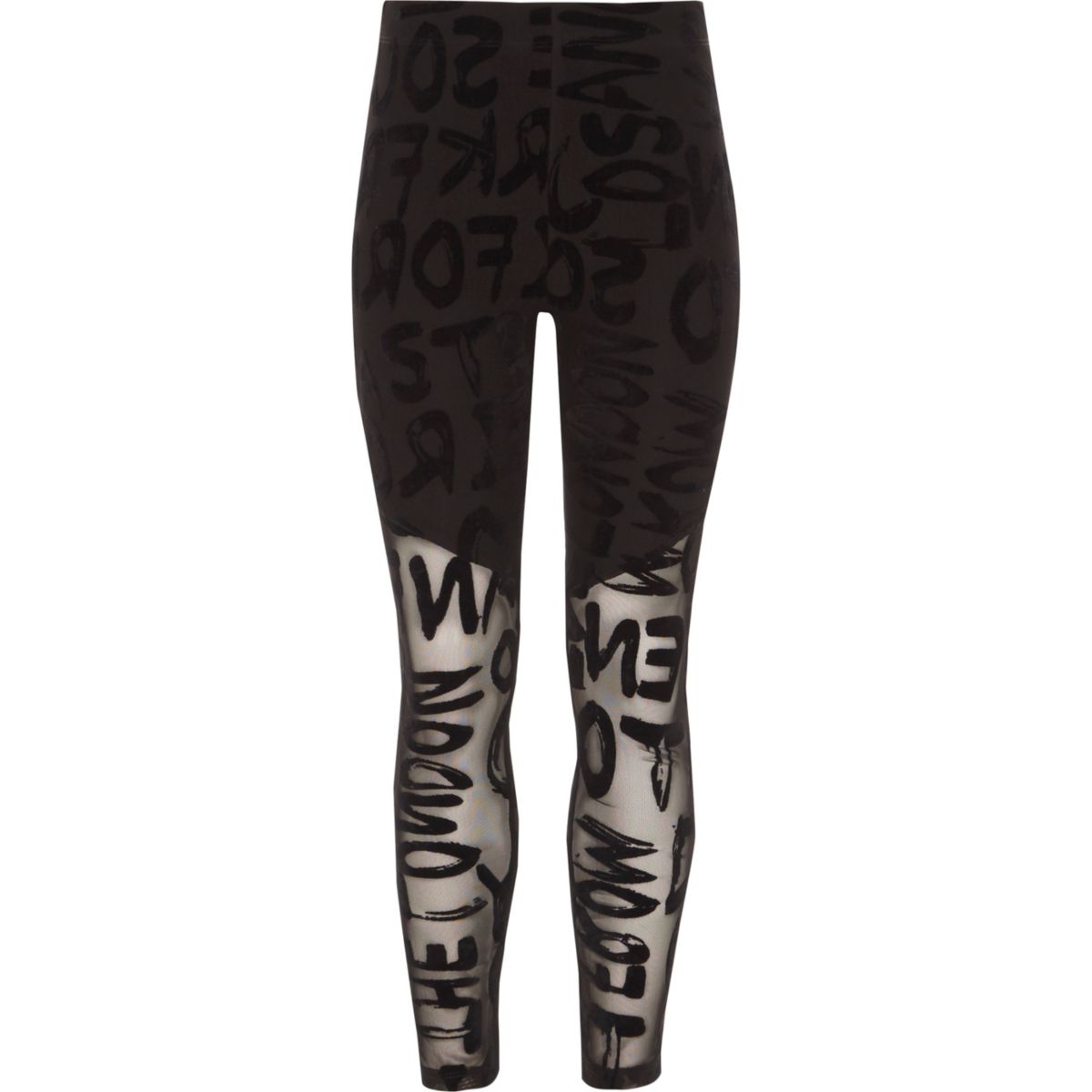 Girls black flocked mesh leggings - Trousers - Sale - girlsGirls black flocked mesh leggings - 웹