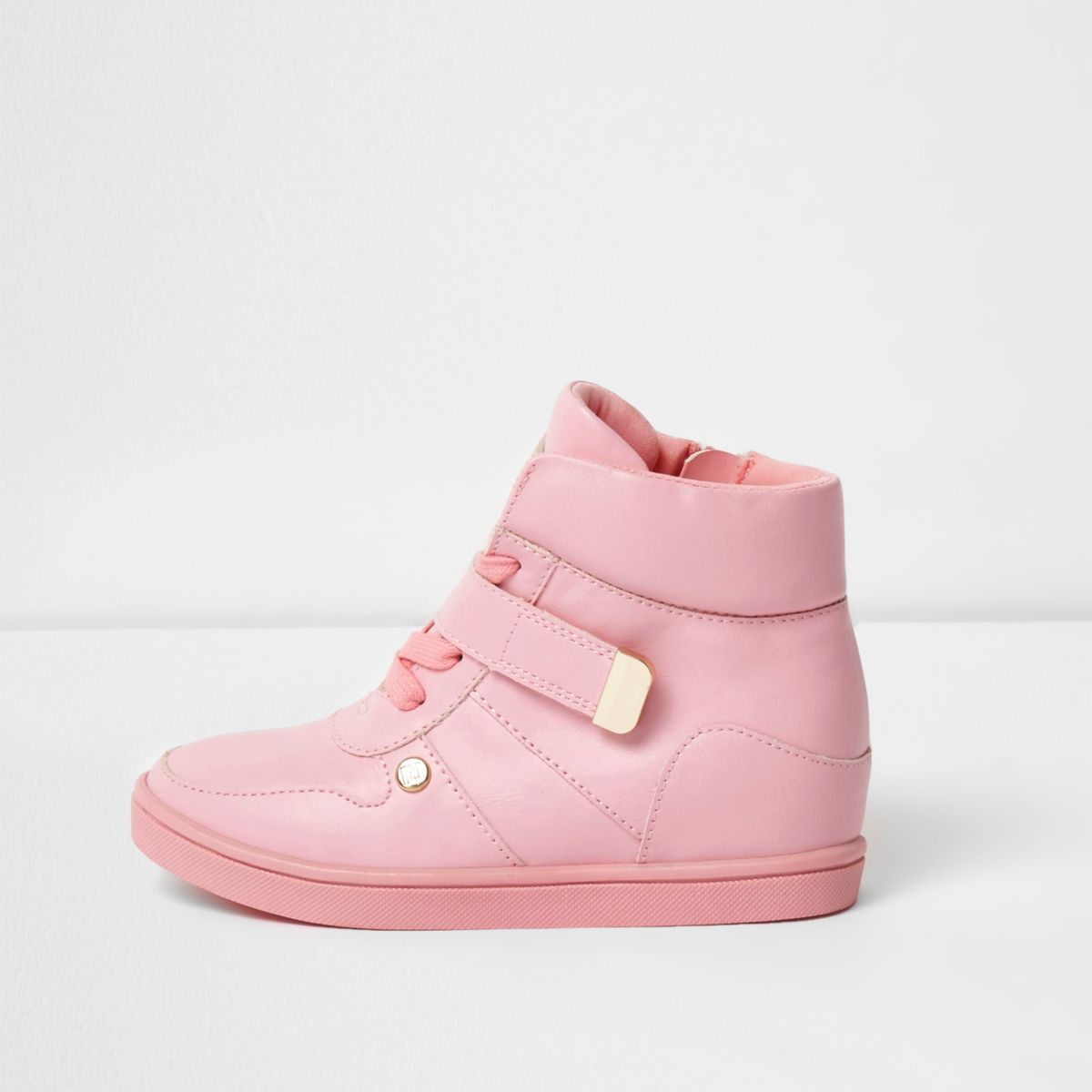 Girls pink high top wedge trainers - Footwear - Sale - girls