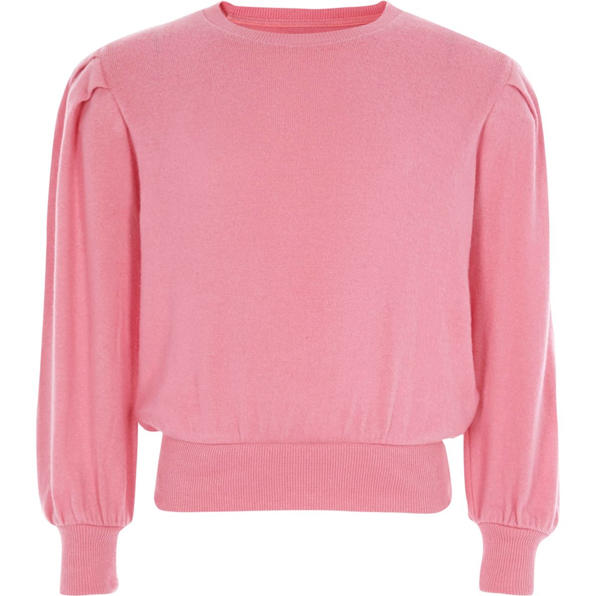Girls pink puff long sleeve jumper - Tops - Sale - girls
