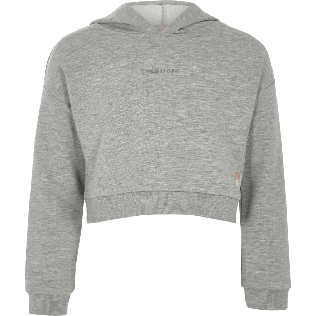 Girls RI Active grey 'girls can' hoodie Tops Sale girls
