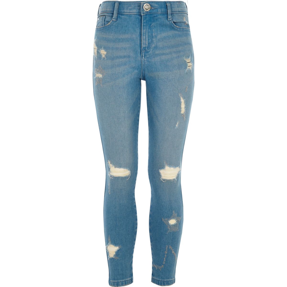 Girls blue ripped Amelie skinny jeans - Skinny Jeans - Jeans - girls