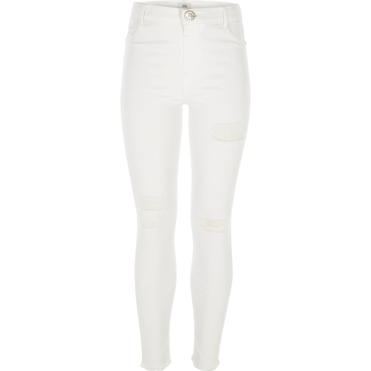 Girls white Amelie ripped skinny jeans - Jeggings - Jeans - girls