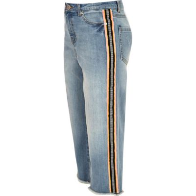 side tape jeans for girls