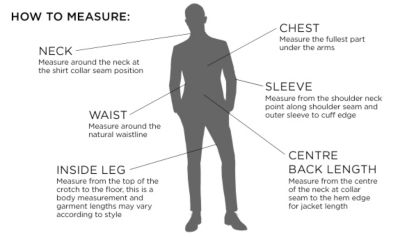 measuring neck size men's shirt