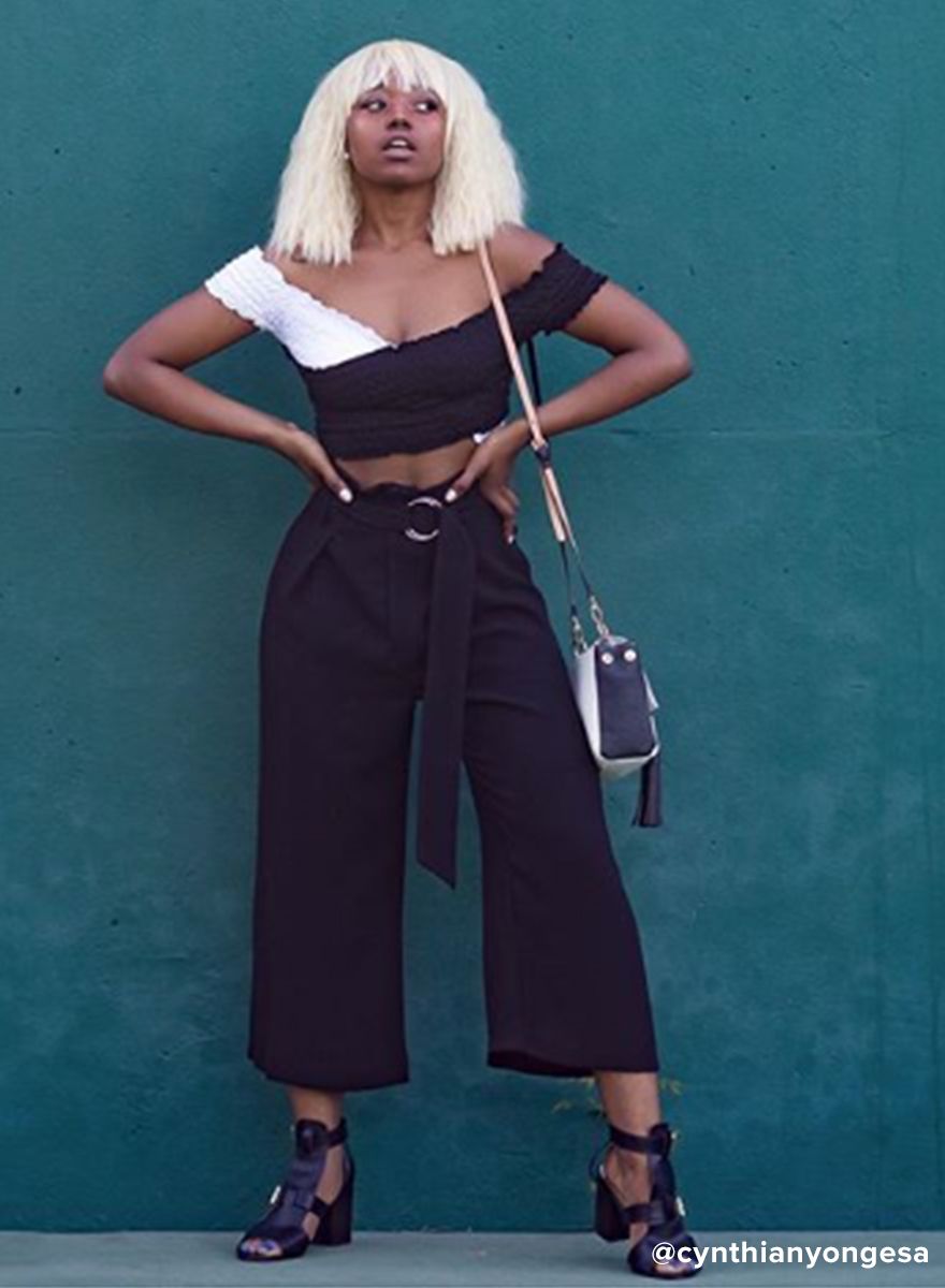 Outfits with hot sale black culottes