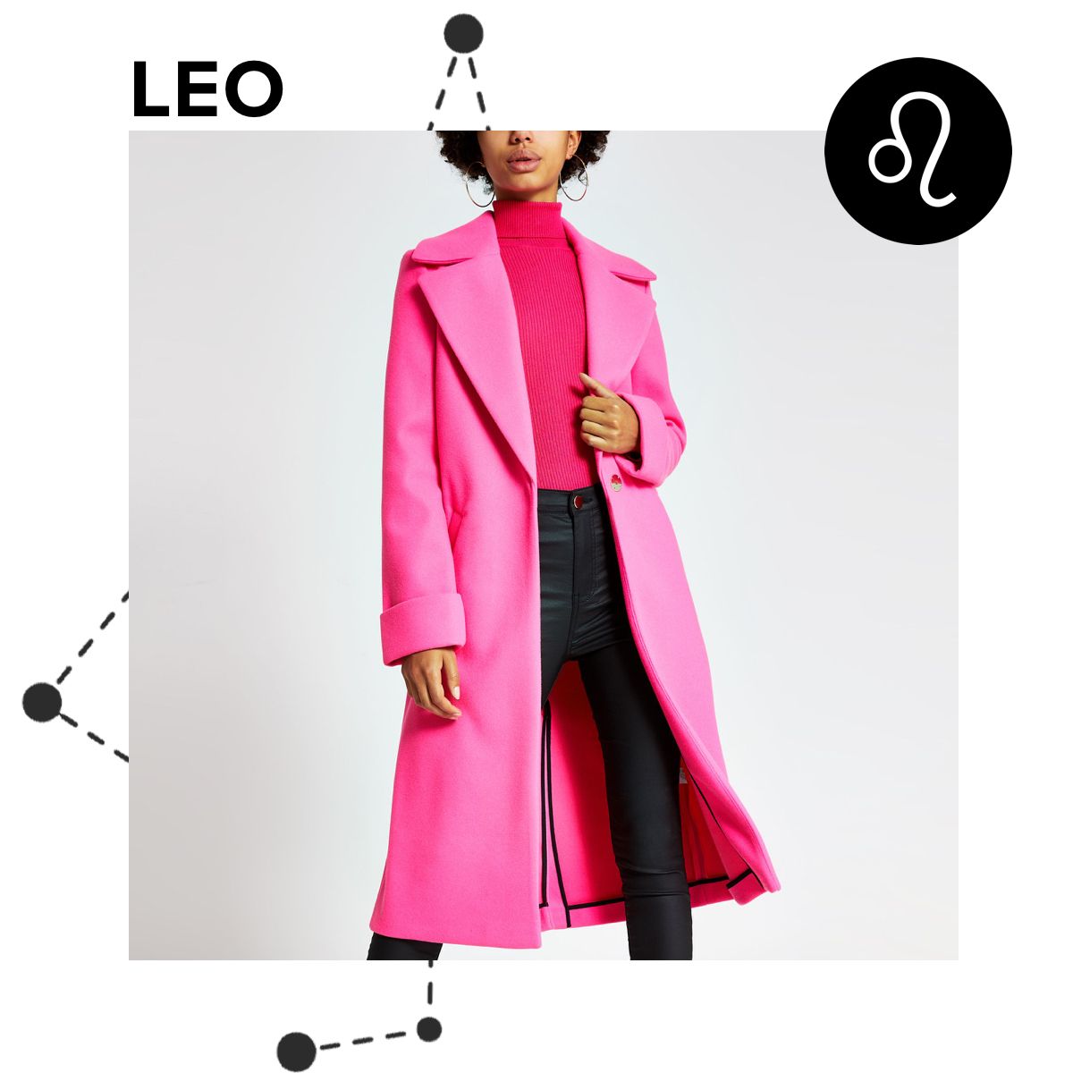 Bright pink shop coat river island